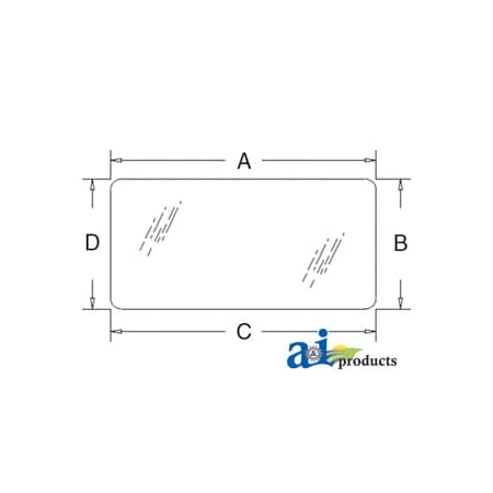 A & I Products Glass, Rear, Lower - Tinted 26" x17" x4.5" A-R201481